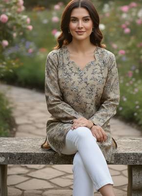  floral digital print muslin silk blend tunic 2