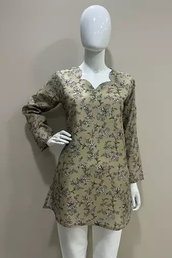  floral digital print muslin silk blend tunic
