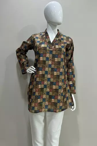  floral digital print muslin silk blend tunic