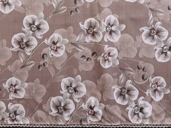 brown floral printed georgette silk blend saree 3