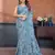 Sky color sharmili georgette silk printed saree with unstitched blouse | rich tone colour designer saree |