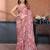 Pink color sharmili georgette silk printed saree with unstitched blouse | rich tone colour designer saree |