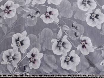 grey floral printed georgette silk blend saree 2