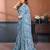 Sky color sharmili georgette silk printed saree with unstitched blouse | rich tone colour designer saree |