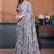 Grey color sharmili georgette silk printed saree with unstitched blouse | rich tone colour designer saree |