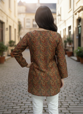  floral digital print muslin silk blend tunic 3