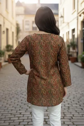  floral digital print muslin silk blend tunic