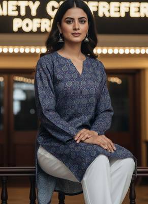  floral digital print muslin silk blend tunic 2