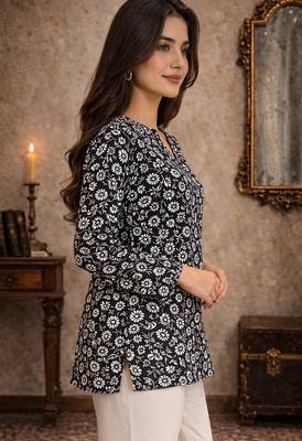  floral digital print muslin silk blend tunic 2