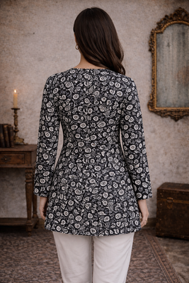  floral digital print muslin silk blend tunic 4