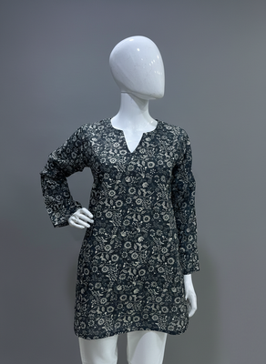  floral digital print muslin silk blend tunic 5
