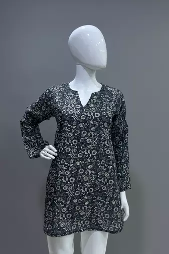  floral digital print muslin silk blend tunic