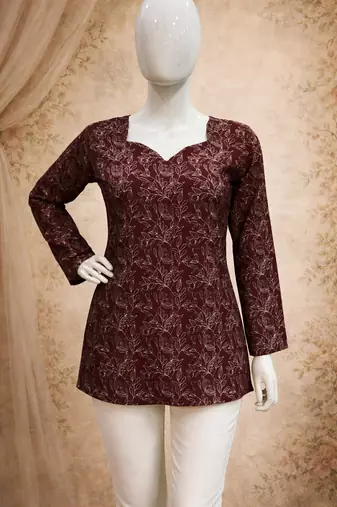  floral digital print muslin silk blend tunic