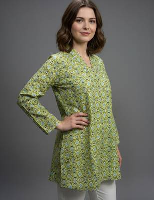  floral digital print muslin silk blend tunic 1