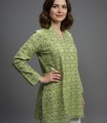  floral digital print muslin silk tunic / stylish short kurti for grilish