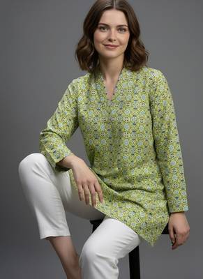  floral digital print muslin silk blend tunic 2