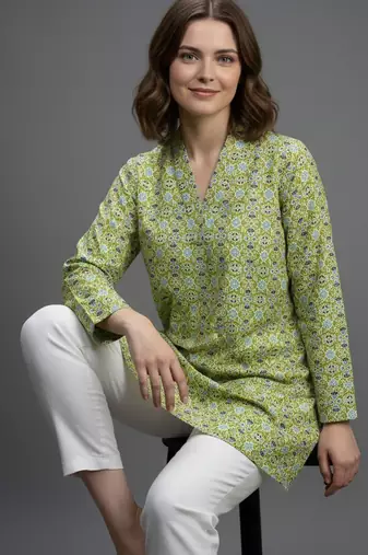  floral digital print muslin silk blend tunic