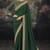 Green pure muga silk saree with zari & metal sequin heavy work