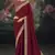 maroon pure muga silk blend saree with zari and metal sequin work