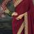 Maroon pure muga silk saree with zari & metal sequin heavy work