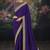 Purple pure muga silk saree with zari & metal sequin heavy work