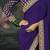 Purple pure muga silk saree with zari & metal sequin heavy work