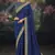 Blue pure muga silk saree with zari & metal sequin heavy work