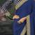 Blue pure muga silk saree with zari & metal sequin heavy work