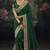 Green pure muga silk saree with zari & metal sequin heavy work