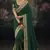 Green pure muga silk saree with zari & metal sequin heavy work