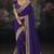 Purple pure muga silk saree with zari & metal sequin heavy work