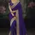 Purple pure muga silk saree with zari & metal sequin heavy work
