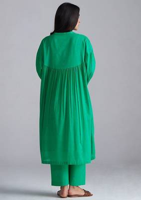 holly green mul mul kurta palazzo co-ord set for women 3
