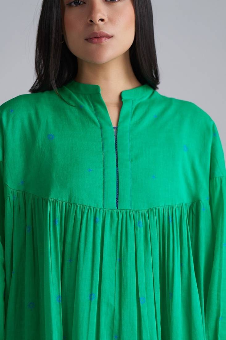 holly green mul mul kurta palazzo co-ord set for women