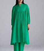 holly green mul mul kurta palazzo co-ord set for women