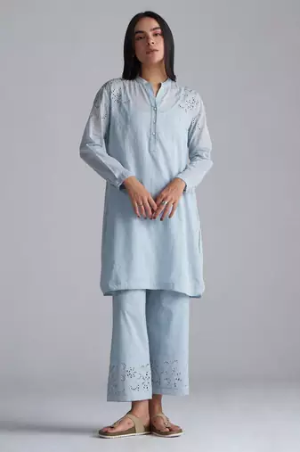 chalk blue mul mul co-ord set for women