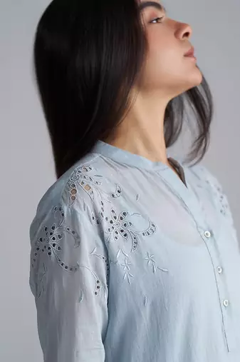 chalk blue mul mul co-ord set for women