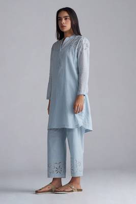 chalk blue mul mul co-ord set for women 3