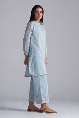 chalk blue mul mul co-ord set for women 4