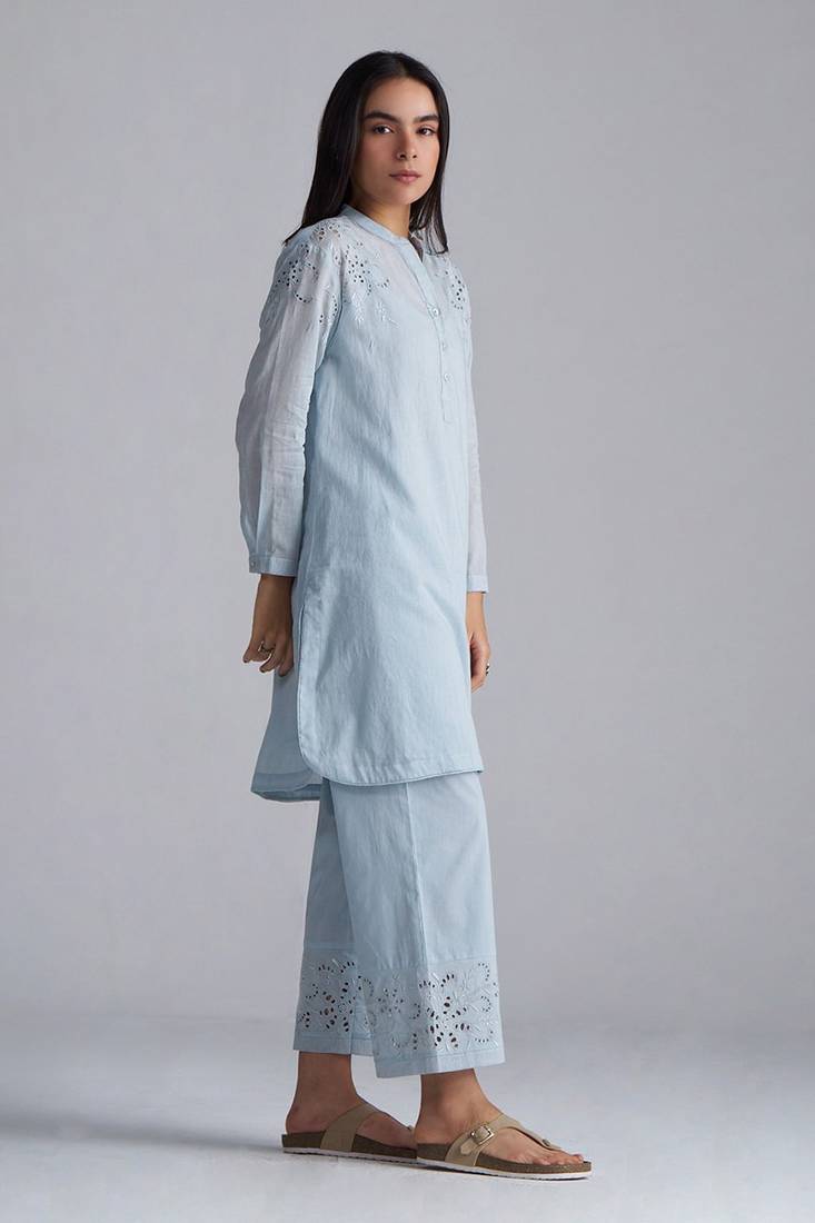 chalk blue mul mul co-ord set for women