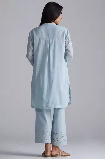 chalk blue mul mul co-ord set for women