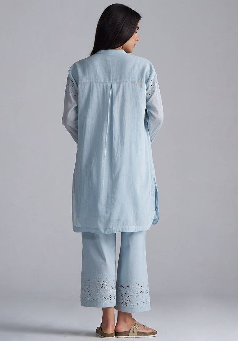 chalk blue mul mul co-ord set for women