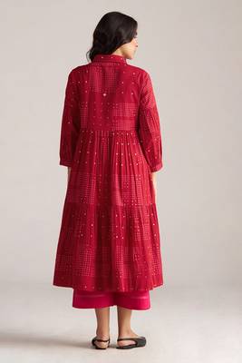 samba red cotton co-ord set for women 2