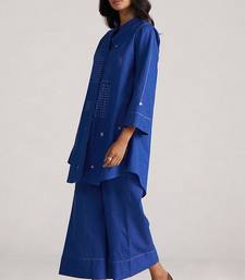 blue cotton co-ord set with simple design