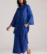 blue cotton co-ord set with simple design