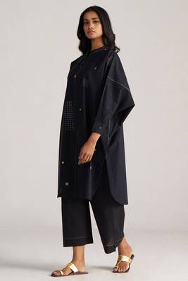 black cotton co-ord outfit for women 2