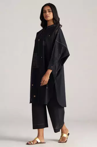 black cotton co-ord outfit for women