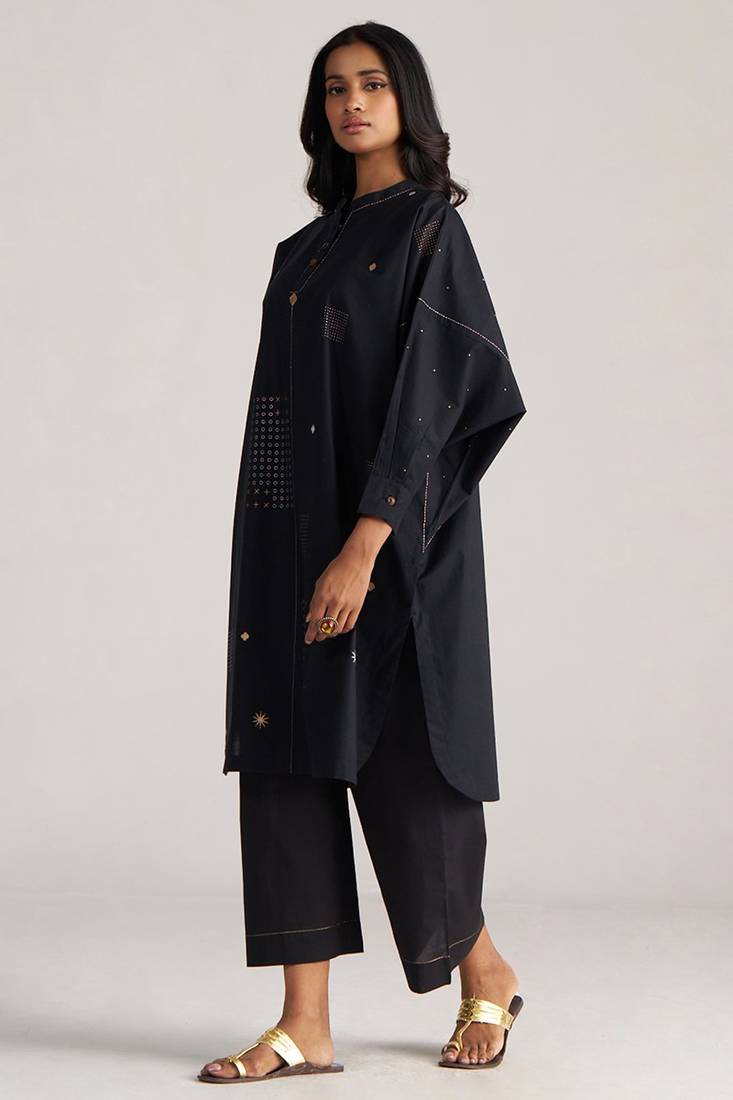 black cotton co-ord outfit for women