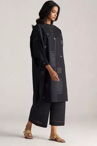 black cotton co-ord outfit for women