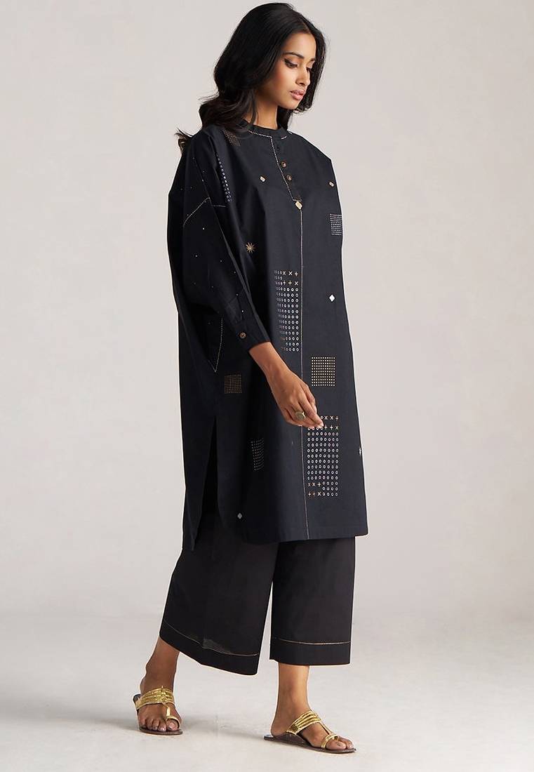 black cotton co-ord outfit for women